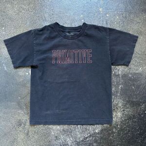 Primitive Faded Black Kids Short Sleeve T-Shirt Size Large 100% Cotton Skater